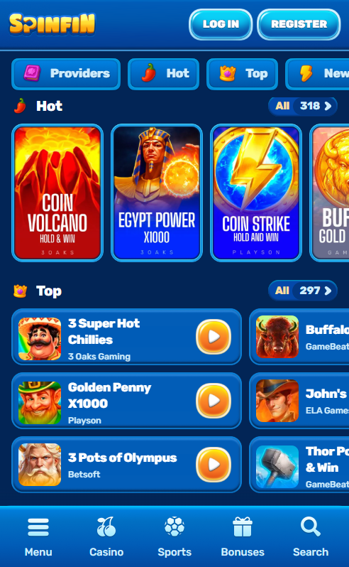 Spinfin Casino mobile
