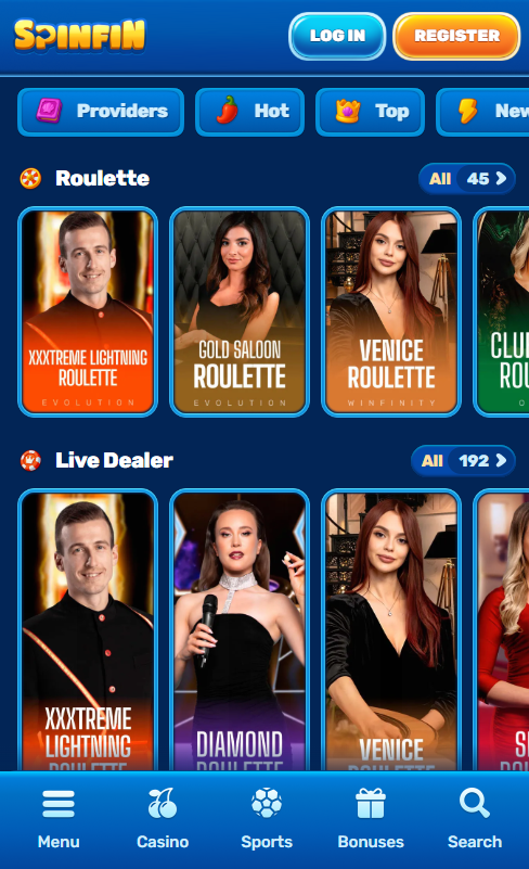 Spinfin Casino mobile